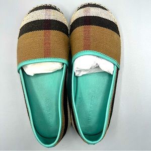 Burberry Kids Espadrilles Girls comfortable Shoes Beige and blue size 30